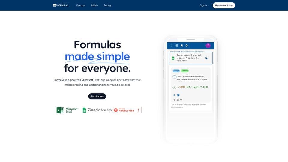 Free FormulAI AI Tool image