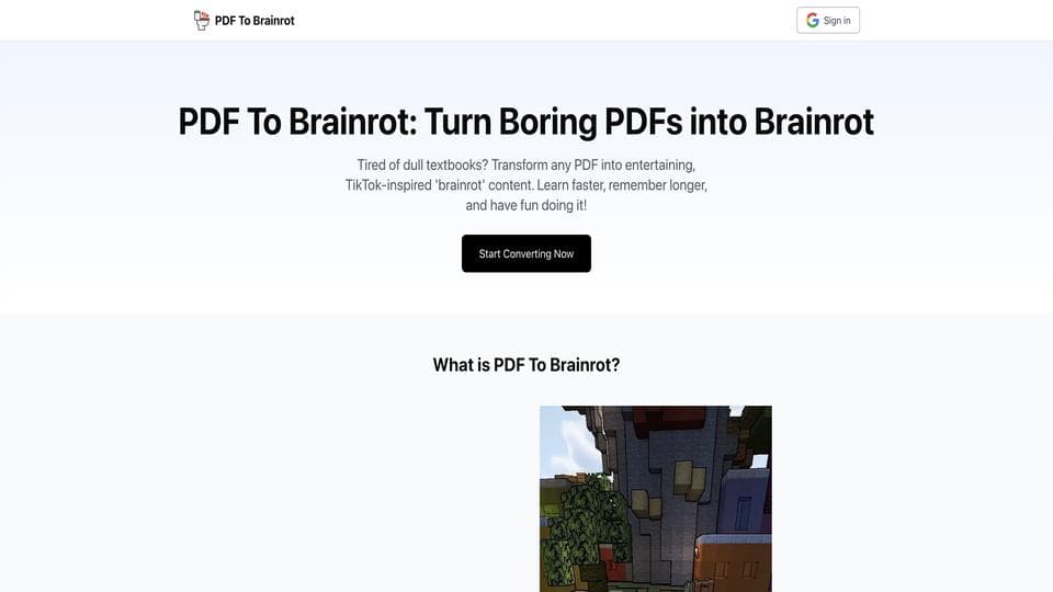 Free PDF To Brainrot AI Tool image