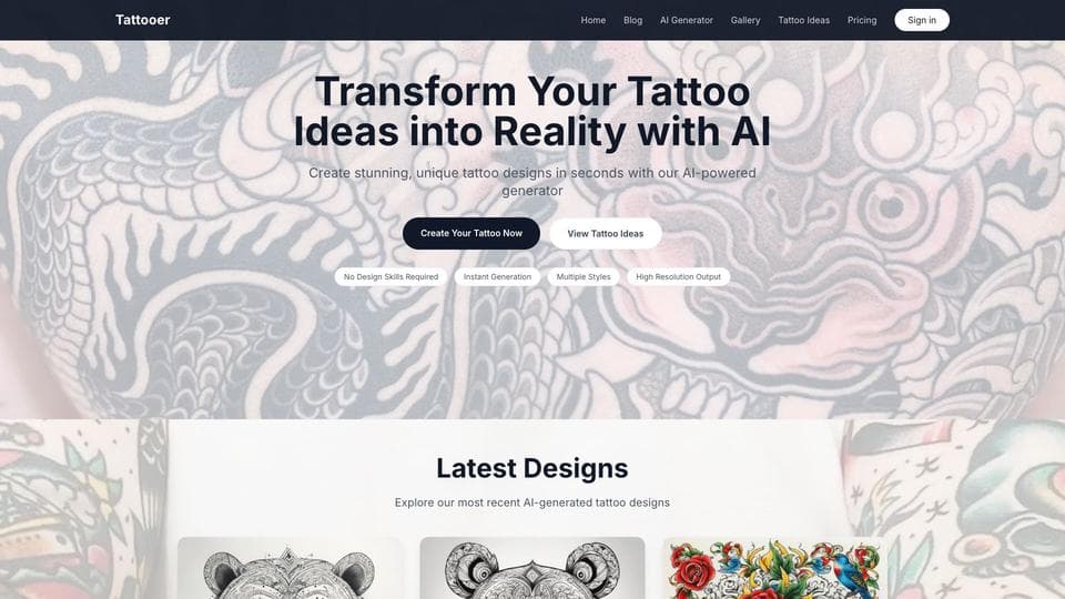 Free Tattooer AI Tool image